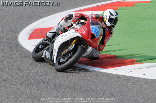 2009-05-09 Monza 1077 Supersport - Free Practice - Matej Smrz - Triumph Daytona 675